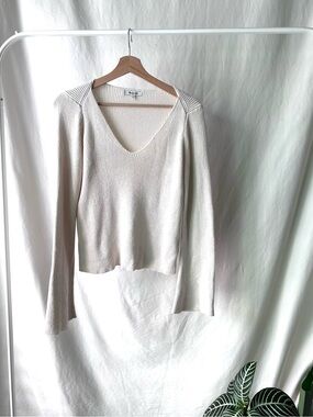 Madewell Cream Ribbed Knit Top